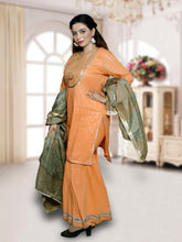 Citrus Grove Palazzo Suit with Green Dupatta